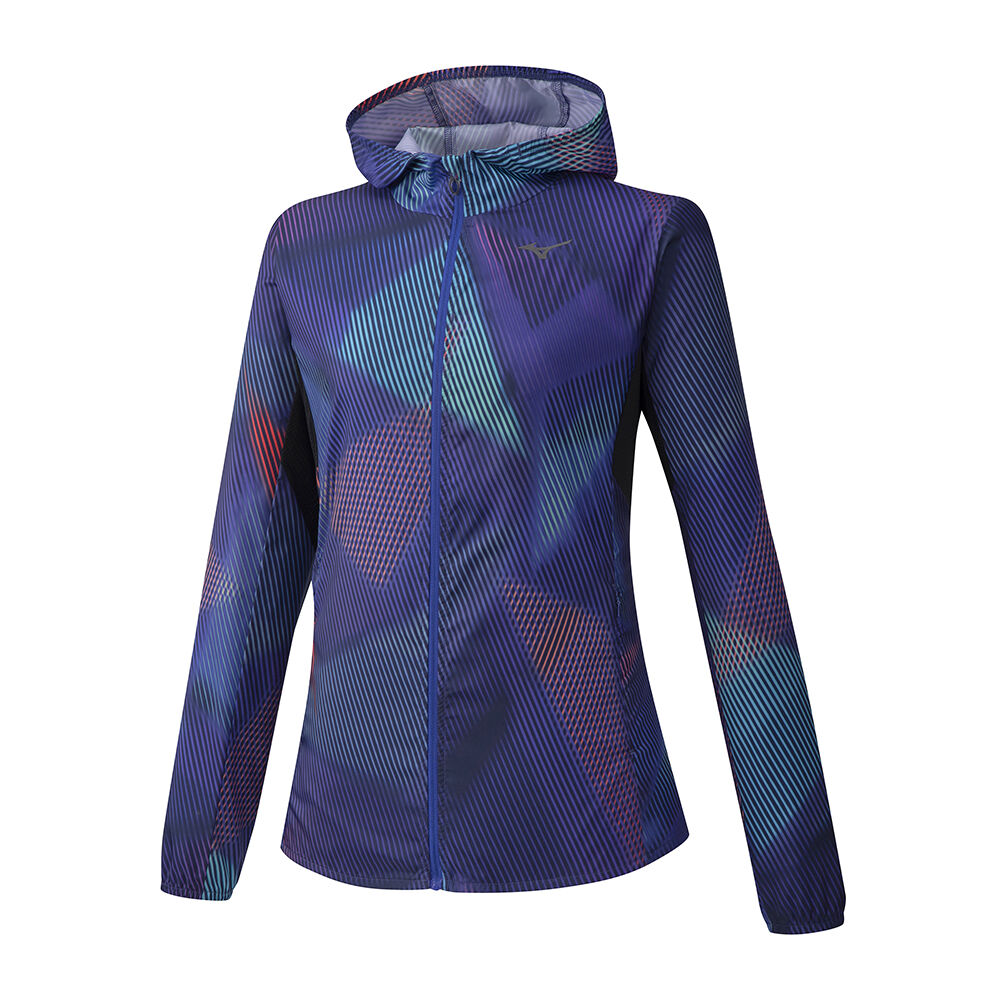 Damske Bundy Mizuno Hoodie Bezecke Modre Vypredaj NSGB53489